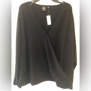 Sz 3X black glitter top new w/ tags